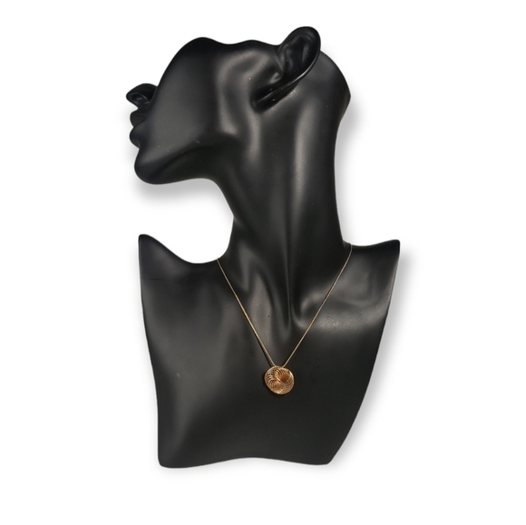 Mid Century Modern Gold Tone Swirl Pendant - Picture 1 of 4